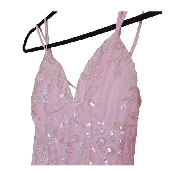 NWOT  - Lace Up Sequin & Beaded Corset Pink Mermaid PROM dress Women’s Size - XS - Picture 3 of 12